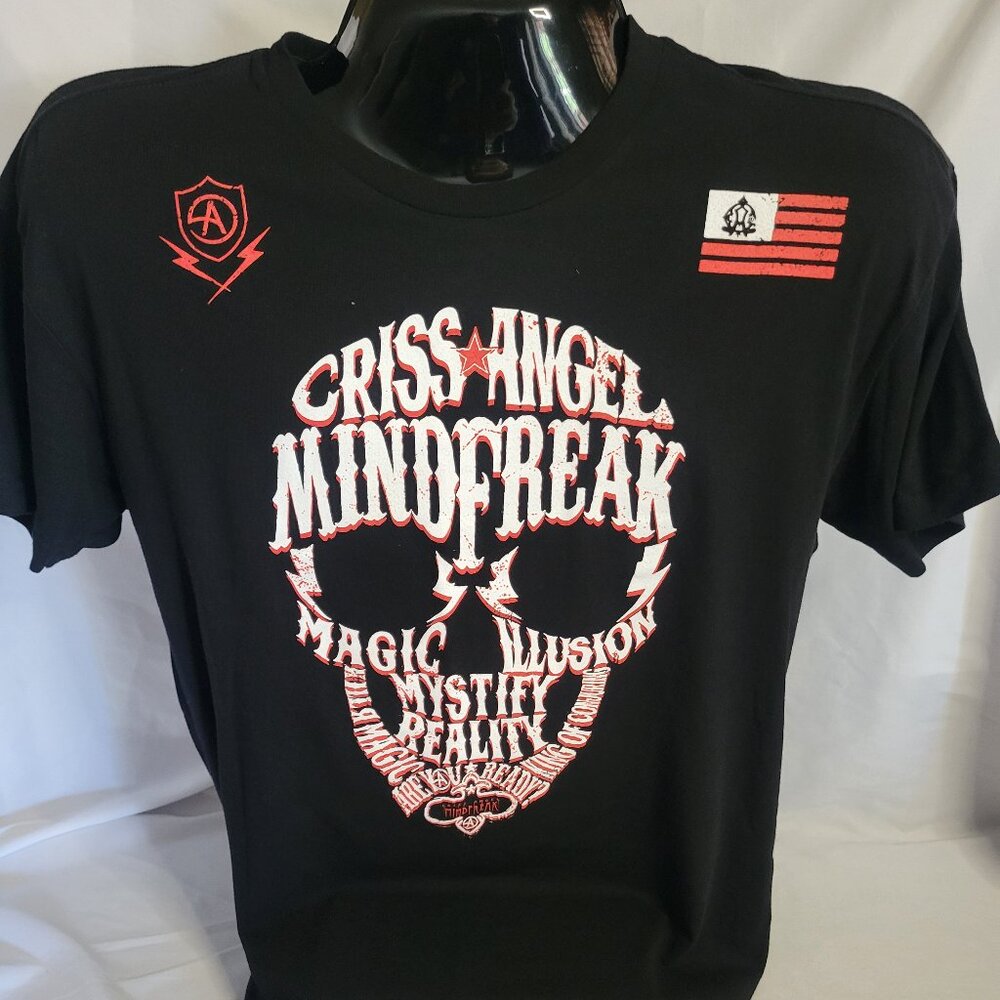 Criss Angel ' Skull Mindfreak ' 2009 Front Print T-shirt (L)